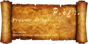 Preiner Ábel névjegykártya