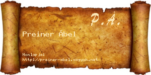 Preiner Ábel névjegykártya